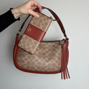Coach Sutton Signature Canvas Shoulder Bag with Wallet